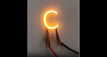 -C- COB LED 3V Filament Letter Geel 3 x 3 cm FPC 2200K 1W Warm-wit