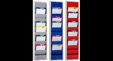 Werkorder planbord METAAL met 1 rij en 10 sleuven - Rood