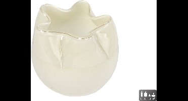 Van Manen vaas glas flow 13x13cm wit