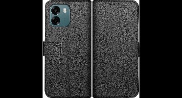 Just in Case hoesje geschikt voor Oppo A6 (4G/5G) / A6s (4G/5G) Hoesje met Pasjeshouder - Bookcase Classic - Zwart
