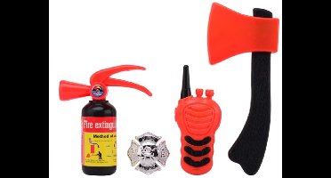 JohnToy Brandweer speelgoed set - 4-delig - voor kinderen - kunststof