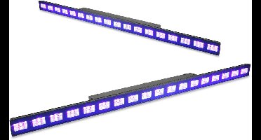 BeamZ set van 2 LCB48 LED Blacklight UV bars - 18x 3W UV LED's