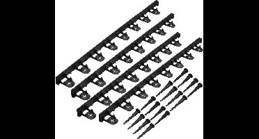 Nature - Grasrand (4st.) - H4,5cm x 1m - met grondpennen - flexibel - zwart