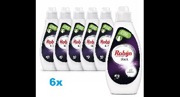 Robijn Black Vloeibaar Wasmiddel – 6 x 700 ml – Voor Zwarte & Donkere Was