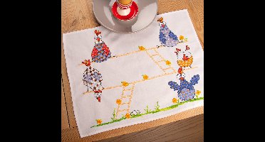 Vervaco - Placemat kit Gekke kippen set van 2 - PN-0215598