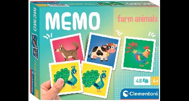 Clementoni - Memory voor kinderen - Boerderij Dieren - 48 Kaarten - Memory spel - Educatief Speelgoed - Vanaf 4 jaar