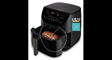 MEDION X20 XL Heteluchtfriteuse (6,6 L, 5 vleesprogramma’s met kerntemperatuursonde, stille DC-motor 1.700 W, 10 programma’s, PFAS-vrij, ILAG coating)