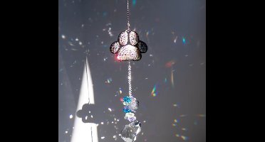 Zonvanger herdenkingsgeschenk kristallen zilver pootafdruk hond