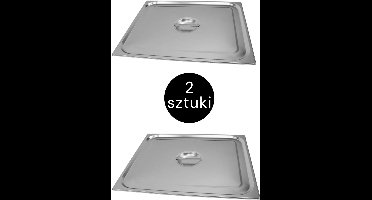 MEGA-M Gastronorm Deksel - GN 2/1 Set van 2 stuks - 650x530 mm - Roestvrij Staal
