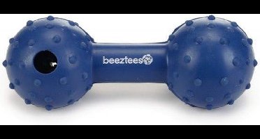 Beeztees rubber halter met bel massief blauw 11.5 cm
