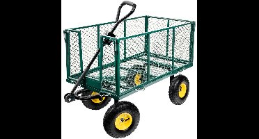 Mega-M Professionele Tuinwagen - Kiepkar - Transportwagen met Luchtbanden - Max. 300 kg - Inclusief Uitneembare Binnenzak - Voor Tuin en Erf