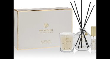 Riverdale - Geschenkset - Lily & Green Tea - Medium - Grijs - Geurstokjes, geurkaars en huisparfum