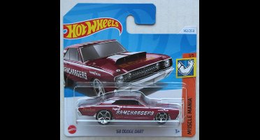 HOT WHEELS '68 DODGE DART RAMCHARGERS RED 175/250 HW MUSCLE MANIA 1/5 1:64
