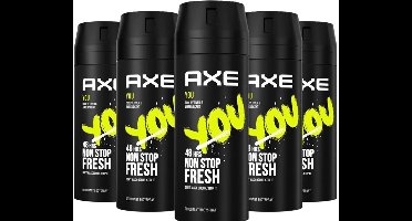 Axe Deo Spray You 5 x 150 ml Voordeelverpakking - met de geur van amber, vanille en zwarte peper