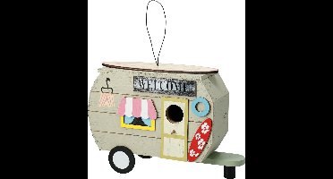 Caravan Vogelhuis - 23 x 14 x 18 cm - vogelhuis - tuin - caravan