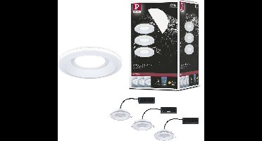 LED-inbouwlamp Sormus Set van 3 IP65 rond 100 mm 3x4,8W / 1,5W 3x300lm 230V 3000K Wit