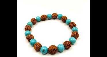 Armband Rudraksha Turquoise - Meditatie - Powerarmband