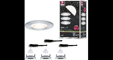 LED-inbouwlamp Nova GU10 Flat stijf IP44 3x4,9W 3x550lm 230V 2700K Alu gedraaid