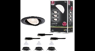 LED-inbouwlamp Nova GU10 Flat draaibaar 3x4,9W 3x550lm 230V 2700K Zwart mat