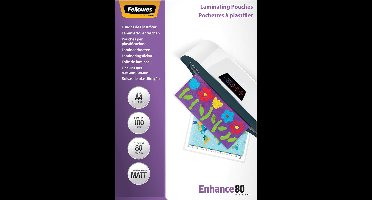 Fellowes lamineerhoezen - Enhance A4 - Matte afwerking - 80 micron - 100 stuks