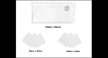 1x Tafelkleed papier wit 120cm x 180cm + 40x Cocktail servetten wit 24cm x 24cm 3 laags