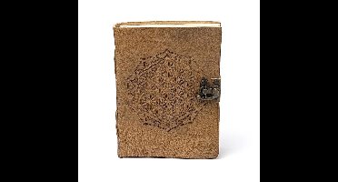 Notitieboek Bloem des Levens mandala met kunstleren omslag – ± 13 cm x 18 cm