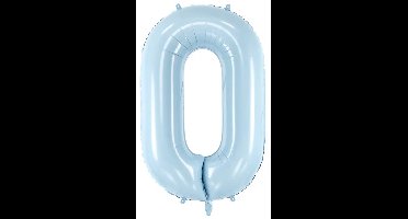 0 Jaar Cijfer Ballon Lichtblauw Leeg 72cm
