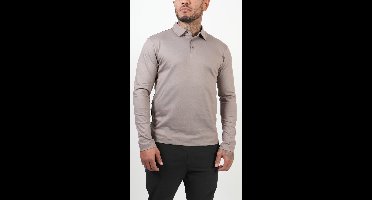 BASKO - POLO - LANGE MOUW - TAUPE - MAAT XXL