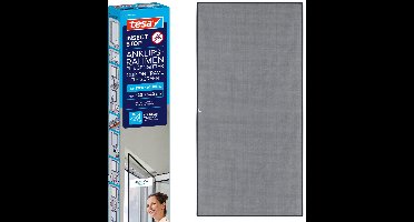 tesa INSECT STOP Clip-on Frame Fly Screen for Windows - verstelbaar frame, glasvezelnet, zelfklevende clips, antraciet - 120 x 240 cm