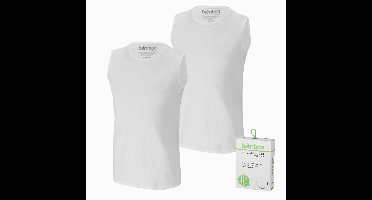 Apollo heren mouwloos shirts Bamboo - ronde hals - 2-pack - maat XL - wit