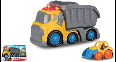 KiddyGo speelgoed dumptruck met licht en geluid 19,5 cm - multicolor.