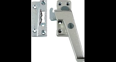 AXA Veiligheids Raamsluiting (model 3320) Aluminium Champagne: Afsluitbaar met druk/draaiknop, rechts naar buiten draaiend. SKG*