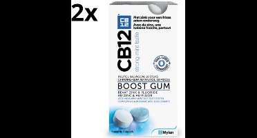 CB12 Boost Kauwgom Strong Mint - 2 x 10 stuks - Voordeelverpakking
