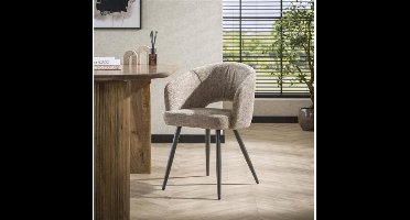 Eetkamerstoel Claire - Tissee cargo zandkleur - eetkamerstoelen set van 2