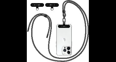 Universele telefoonketting - geschikt voor alle smartphones - 2 stuks - donkergrijs
