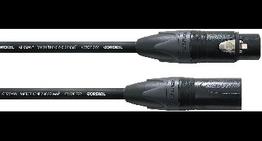 Cordial microkabel CSM 10 FM-goud, 10m zwart Neutrik XLR goudcontacten - Microfoonkabel