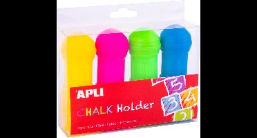 APLI Kids krijthouders jumbo multicolor - set van 4 stuks krijt accessoires.