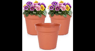 Bloempot voor De Tuin Plastic Rond 17 cm 3 stuks - Plantenpot - Plantenpot