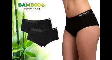 Bamboo - Ondergoed Dames - Hipster - Bamboe - 2 Stuks - Zwart - Lingerie - Boxershort Dames - Onderbroeken Dames - Dames Slips - Dames Ondergoed