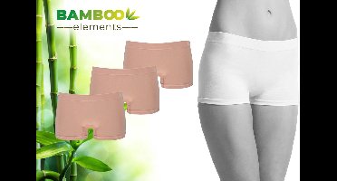 Bamboo Elements - Naadloos Ondergoed Dames - Hipsters - 3 Stuks - Nude L - Boxershort Dames - Lingerie - Onderbroeken Dames - Dames Slips - Ondergoed Dames - Hipster Dames