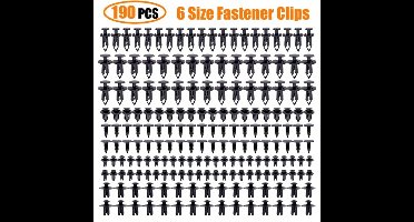 190 stks Auto Retainer Clips 6 Size Plastic Bevestigingsmiddelen Kit Auto Trim Panel Clip Gemengde Auto Body Bumper Klinknagel Set