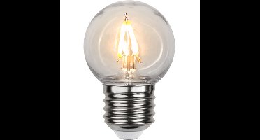 Prikkabel - Kogellamp - E27 - 1W - Super Warm Wit <2200K - Filament - Helder