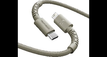 Fresh 'n Rebel FlexWave Oplaadkabel voor iPhone - USB-C – Extra lang (2m) - Siliconen gevlochten kabel - USB-C naar Apple Lightning - Dried Green