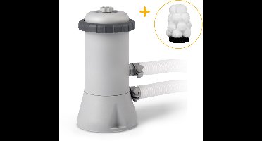 Intex cartridge zwembadpomp klein | Tot 9.000 liter | Voordeelpakket | Inclusief filtercartridge A met filterbollen | Duurzaam en uitwasbaar
