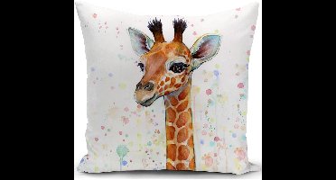 Boraboi® Kussenhoes met Giraffe en Hert Motief voor Diverse Decoraties - 40x40 cm