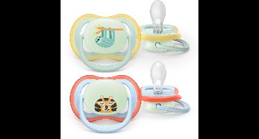 Philips Avent Ultra Air Night – Glow-in-the-dark fopspeen –(0-6 mnd) Extra luchtopeningen – 2 stuks - SCF376/24