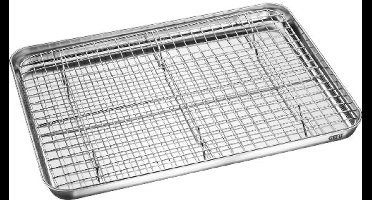 Bakplaat met Afkoelrek, 40.5 x 30.5 x 2.5 cm, RVS - GEFU | VARIADO