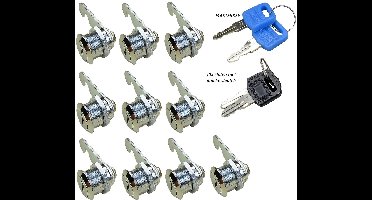 10 x Lockerslot - 30mm diep - met master key / moedersleutel