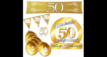 50 jaar getrouwd 5 delig m1 pakket-Jubileum feestpakket - gouden bruiloft.