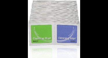 TRANKIELO® – Beeldscherm- en brillenpoetsdoeken set – 100 stuks – Individueel verpakt – Vochtig en droog – 6 x 6 cm – Geschikt voor smartphones, brillen, computers, laptops en tablets